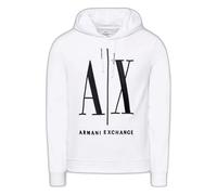 Armani Exchange for man. 8NZMPCZJ1ZZ1100 ICON hooded sweatshirt white (L), Casual, Cotton, Long sleeve