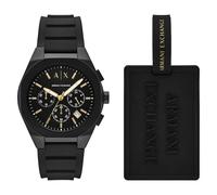 Armani Exchange Sync Men's Chronograph Black Tone Strap Watch & Branded Tag
