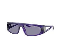 Armani Exchange Unisex Sunglass AX4159SU - Frame color: Shiny Transparent Violet, Lens color: Violet Mirror Internal Silver