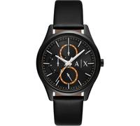 Armani Exchange Watch for Men Automatic Movement and 46mm Case Size with Stainless Steel Leather or Silicone Strap, Matt Black