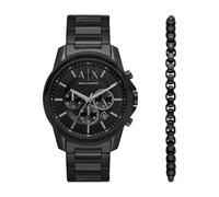 Armani Exchange Watch for Men Automatic Movement and 46mm Case Size with Stainless Steel Leather or Silicone Strap, Charcoal