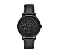 Armani Exchange Watch for Men, Quartz Multifunction Movement, 42 mm Black Stainless Steel Case with a Leather Strap, AX2719