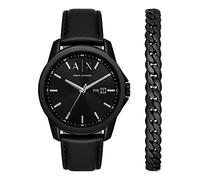 Armani Exchange Watch for Men Quartz/3 Hand Day-Date movement 44mm case size with a Leather strap AX7147SET
