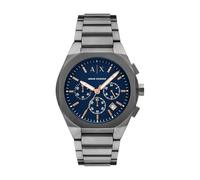 Armani Exchange Watch for Men, Quartz Chronograph Movement and 42mm Case Size with Stainless Steel Strap, Dark Grey and Blue