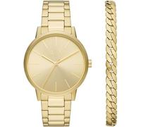 Armani Exchange Men's Gold Tone Bracelet & Watch Gift Set