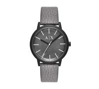 Armani Exchange Watch for Men, Quartz Three Hand Movement and 42 mm Case Size with Leather Strap, Cool Grey