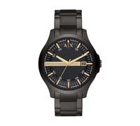 Armani Exchange Watch for Men, Three Hand Date Movement, 46 mm Black Stainless Steel Case with a Stainless Steel Strap, AX2413