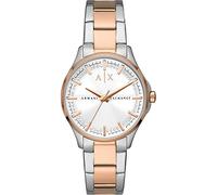 Armani Exchange Watch for Women, Three Hand Movement, 36 mm 2T Silver/Rose Stainless Steel Case with a Stainless Steel Strap, AX5258