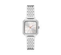 Armani Exchange Watch for Women, Quartz Three Hand Movement and 27 mm Case Size with Stainless Steel Strap, Light Silver