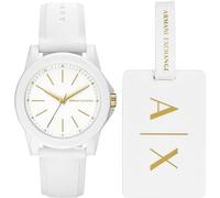 Armani Exchange Watch for Women, Three Hand Movement, 40 mm White Nylon Case with a Silicone Strap, AX7126