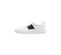 Armani Exchange White Leather English Trainers, Off White Deep Navy, 11 UK