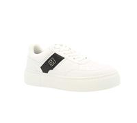 Armani Exchange White Side Stripe Contrast Sneakers, White, 5 UK