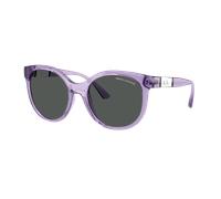 Armani Exchange Woman Sunglass AX4120S - Frame color: Shiny Transparent Purple, Lens color: Dark Grey