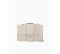 Armani Exchange Women Jodie, Metal Silver Logo, Chain Strap Messenger Bag, Off White, One Size
