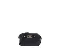 Armani Exchange Women Polly, Gold Logo Plate, Shoulder Strap, Zip Closure Messenger Bag, Black, One Size