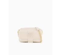 Armani Exchange Women Susy, Essential, Sustaible, Soft, Chain Shoulder Strap Messenger Bag, Off White, One Size