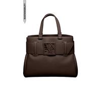 Armani Exchange Women Susy, Tone Logo, Flap Closure Shopping Bag, Hot Fudge, One Size