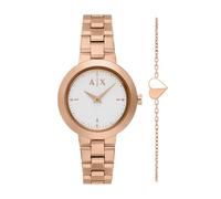 Armani Exchange Women's 36MM Rose-Gold Tone Stainless Steel Watch, AX7175SET