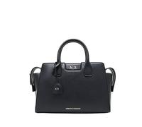 Armani Exchange Women's Amelie, Gold Details, Logo Charm Tote Bag, M, Black