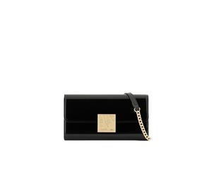 Armani Exchange Women's Amy Gold Logo Plate Wallet On-Chain, Black