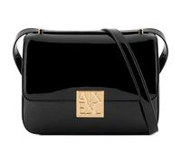 Armani Exchange Women Amy, Sustainable, Gold Logo Plate Crossbody Bag, Black, One Size