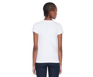 Armani Exchange Women's Basic T-Shirt with Logo On Bust, White Ground, S