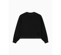 Armani Exchange Women's Cuffed Sleeve Logo Lettering Relaxed Fit Sweatshirt, Black, M, Black, M