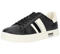 Armani Exchange Women's Cup Sole Mina, Back Tab with and Metal Logo Detail On Side Trainers, Black Off White, 3.5 UK