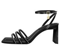 Armani Exchange Women's Dalia, Triple Band, Ankle Strap Heeled Sandal, Black, 3.5 UK