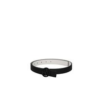 Armani Exchange Women's Essential Double Face Circle Logo Belt, Black/white, XL