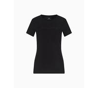 Armani Exchange Women's Essential, Embroidered Logo Signature, T-Shirt, Black, XS