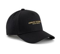 Armani Exchange Women's Essential, Milano/New York, Front Logo Baseball Cap, Black/Gold, One Size Fits All