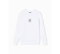 Armani Exchange Women's, Icon project, embroidered logo, crewneck Sweatshirt, Optic white, XS