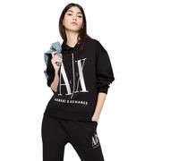 Armani Exchange Women's Icon Project Hooded Sweatshirt, Black, L