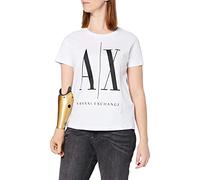 Armani Exchange Women's Icontee Logo T-Shirt, White (White W/Black Print 5100), Medium