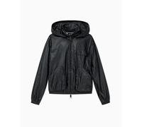 Armani Exchange Women's Icon Project, Logo Patch, Detachable Hood, Windbreaker, Black, M