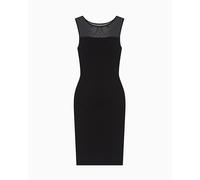 Armani Exchange Women's Icon Project, mesh Details, Small Logo embroiderey, Dress, Black, XS
