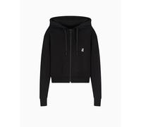 Armani Exchange Women's, Icon project, small logo embroidery, cropped fit Sweatshirt, Black, XL