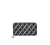 Armani Exchange Women's Jane All Over Print Large Zip Around Wallet Black Armani Exchange Black One Size