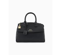 Armani Exchange Women's Jane, Sustainable, Zip Closure, Front Logo Canvas Tote Medium, black, medium