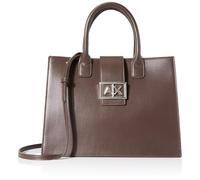 Armani Exchange Women's Jodie, Sustainable, Metal Silver Logo Shopping Bag, Dusk Shade