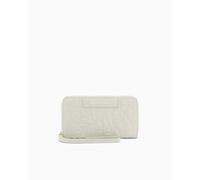 Armani Exchange Women's Liz Pebble Classic Repeated Logo Wrist Band Accessory Travel Wallet, DUST