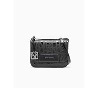 Armani Exchange Women's Liz Pebble Embossed Logo Texture Crossbody Bag, Black, TU