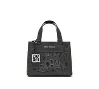 Armani Exchange Women's Lize Pebble Logo Chain Shopping Bag, Black, black, One size