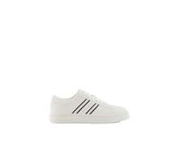 Armani Exchange Women's London, Side Stripes, Color Contrast Sneaker, Black Off White, 4 UK