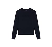Armani Exchange Women's Long Sleeve Round Collar Front Logo Sweatshirt, black, XL