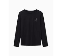 Armani Exchange Women's Long Sleeve Side On Tone Logo T-Shirt, Black, L