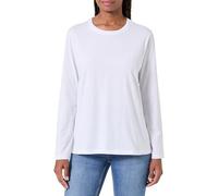 Armani Exchange Women's Long Sleeve Side Tone on Tone Logo T-Shirt, White, M, White (Optic White), M