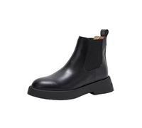 Armani Exchange Women's Margot Metal Logo Ribbed Band Boot, Black, 6.5 UK