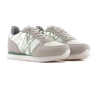 Armani Exchange Women's Rio Side Logo Sneaker, Grey+D.Frosty Green, 4.5 UK